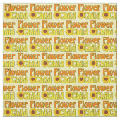 Tissu Fleur Enfant mignonne Hippie tournesol jaune les a (Échantillon)