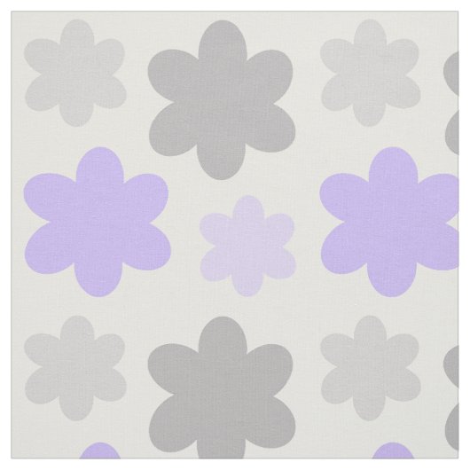 Tissu Fleur florale violette gris lavande (Échantillon)