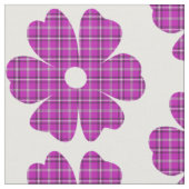 Tissu Fleur Forme Carreaux Rose Violet (Fermer)