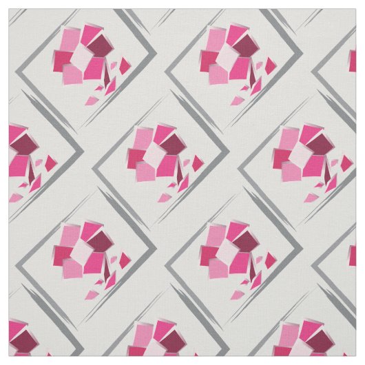 Tissu Fleur fuchsia Abstraite (Échantillon)