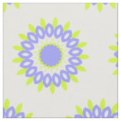 Tissu Fleur géométrique verte et violette (Fermer)