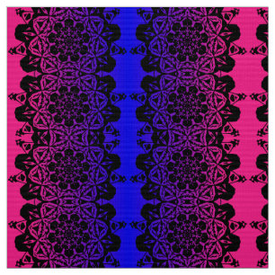 Tissu fleur Mandala rose et violet