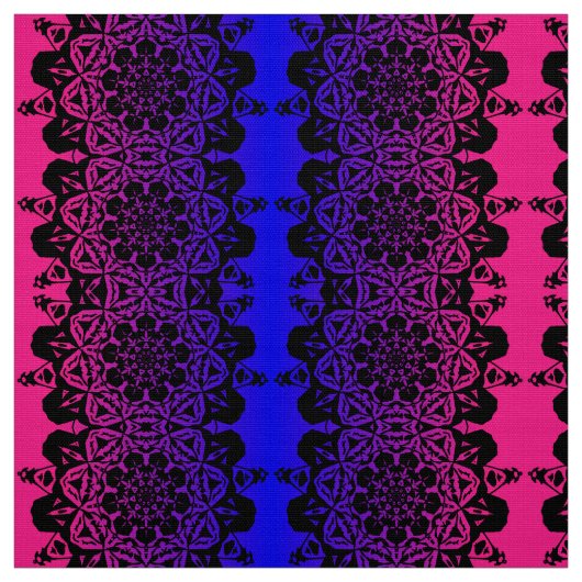 Tissu fleur Mandala rose et violet (Échantillon)