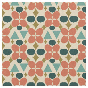 Tissu Fleur moderne du milieu du siècle Diamant Jaune Mo