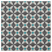 Tissu Fleur noire avec Teal (Échantillon)