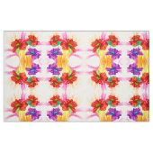 Tissu Fleur Orange Violet (Fat Quarter)