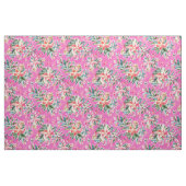 Tissu Fleur rose BIEN BRÛLÉE (Yard)