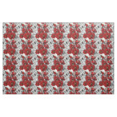 Tissu Fleur Rose rouge et noire (Fat Quarter)