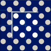 Tissu FLEUR SAUVAGE - Pois classique sur bleu marine (Carreau)
