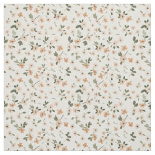 Tissu Fleur sauvage rose pâle vintage bohème 70s florale