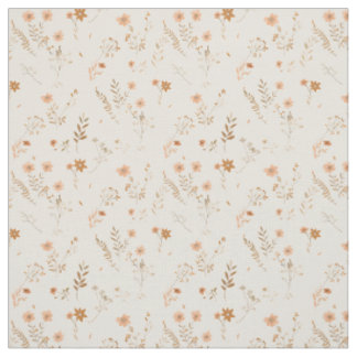 Tissu Fleur sauvage rose pâle vintage bohème 70s florale