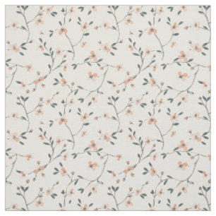 Tissu Fleur sauvage rose pâle vintage bohème 70s florale