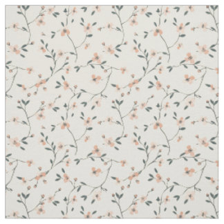 Tissu Fleur sauvage rose pâle vintage bohème 70s florale