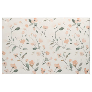 Tissu Fleur sauvage rose tendre vintage bohème 70s flora