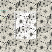 Tissu fleur vintage mono (Carreau)