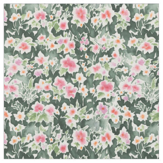 Tissu Fleurs aquarelles
