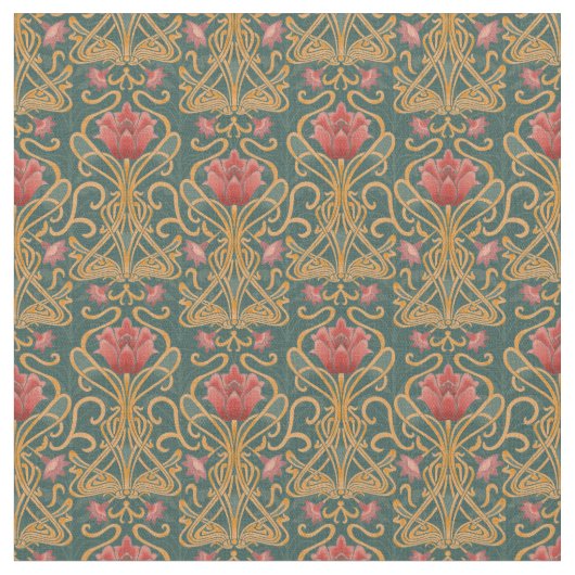Tissu Fleurs Art Nouveau (Fermer)