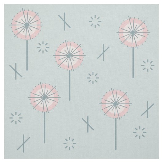 Tissu Fleurs atomiques rétro Rose vert (Échantillon)