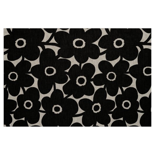 Tissu Fleurs audacieuses - noir (Fat Quarter)