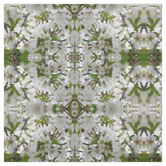 Tissu Fleurs blanches (Échantillon)