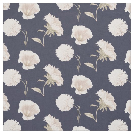 Tissu Fleurs blanches (Échantillon)