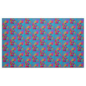 Tissu FLEURS BLANCHES bleu rose (Fat Quarter)