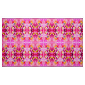 Tissu FLEURS BLANCHES rose fuchsia jaune (Fat Quarter)