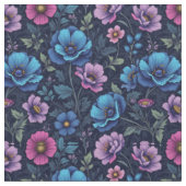 Tissu Fleurs bleues et mauves (Fermer)