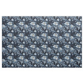Tissu Fleurs bleues sur bleu foncé (Fat Quarter)