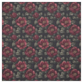 Tissu Fleurs bourguignonnes en noir (Échantillon)
