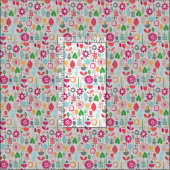 Tissu fleurs coupées en papier argent (Carreau)
