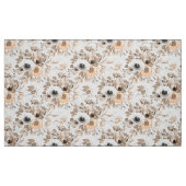 Tissu Fleurs d'anémone blanches et orange. (Fat Quarter)