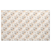 Tissu Fleurs d'anémone blanches et orange. (Yard)