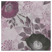 Tissu Fleurs d'aquarelle bordeaux. (Fermer)