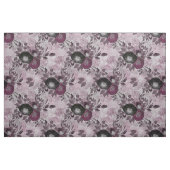 Tissu Fleurs d'aquarelle bordeaux. (Fat Quarter)
