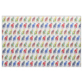 Tissu Fleurs d'aquarelle chats points (Yard)