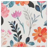 Tissu Fleurs d'aquarelle orange (Fermer)
