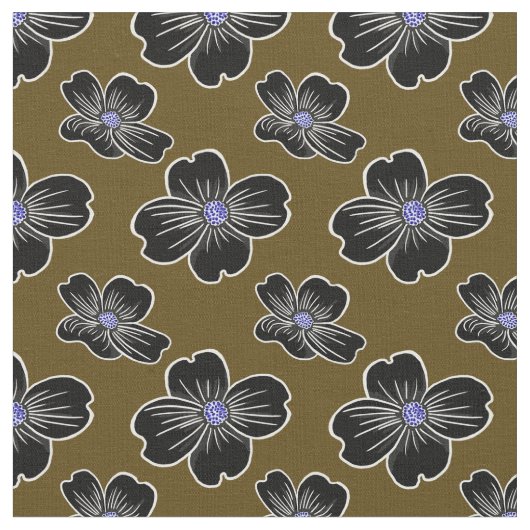 Tissu Fleurs de bois de chien foncé (Fermer)