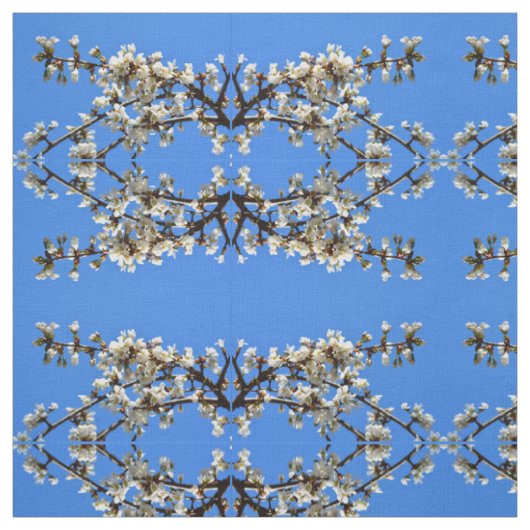 Tissu Fleurs de cerisier blanc printemps (Échantillon)