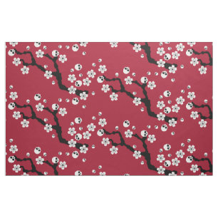 Tissu Fleurs de cerisier de crâne