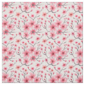 Tissu Fleurs de cerisiers sur blanc (Échantillon)