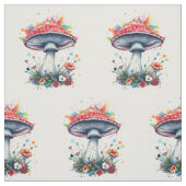 Tissu Fleurs de champignon Bois Planche colorée (Échantillon)