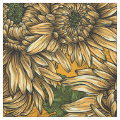 Tissu Fleurs de chrysanthème jaune (Fermer)