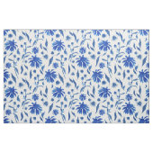 Tissu Fleurs de cône bleu d'Indigo sur blanc (Fat Quarter)