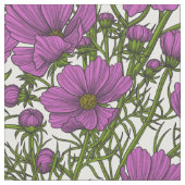 Tissu Fleurs de cosmos violet (Fermer)