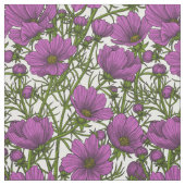 Tissu Fleurs de cosmos violet (Échantillon)