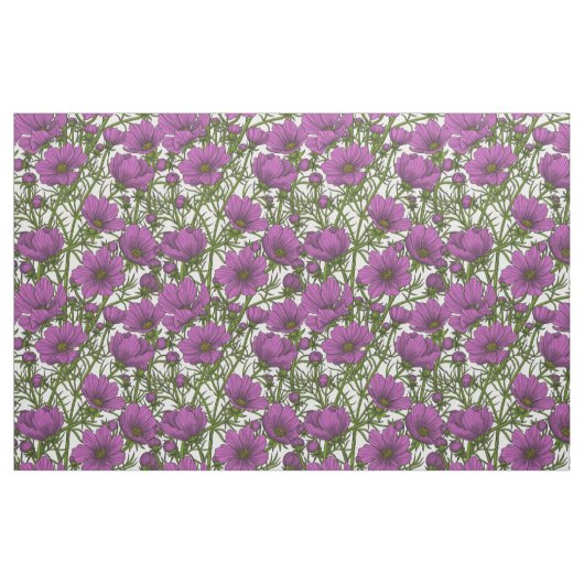 Tissu Fleurs de cosmos violet (Fat Quarter)