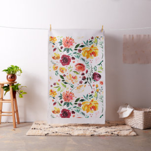 Tissu Fleurs de couleurs pastel motif