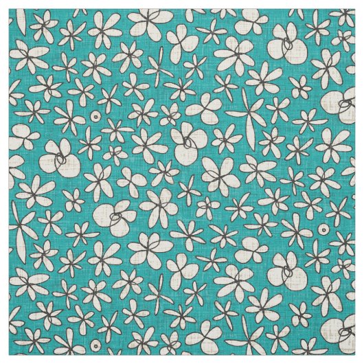 Tissu fleurs de garland bleu (Échantillon)