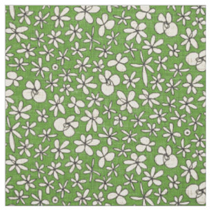 Tissu fleurs de garland vert